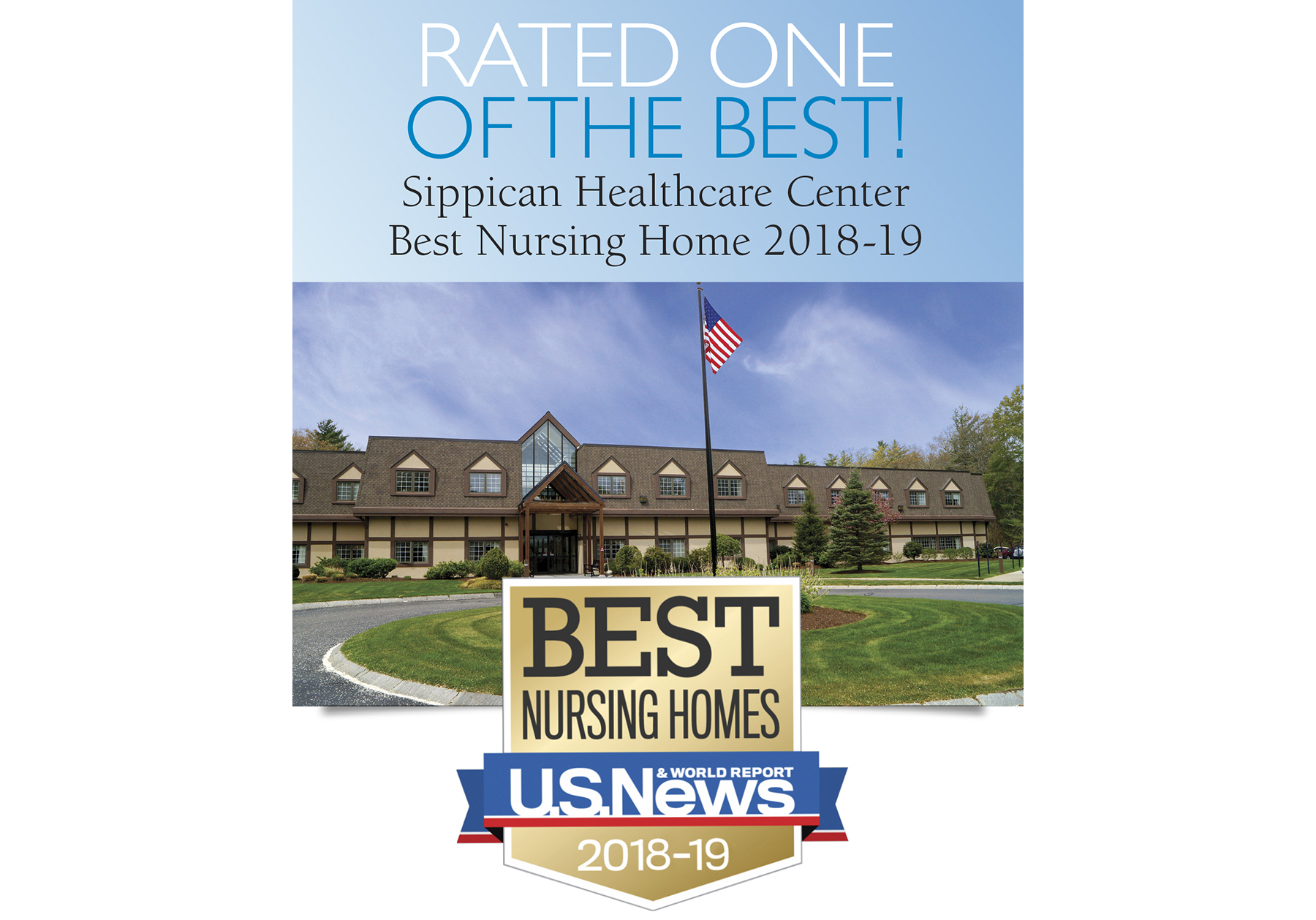 Another Whittier facility – Sippican Healthcare Center – recognized as a “Best Nursing Home” by U.S. News & World Report 2018-19!