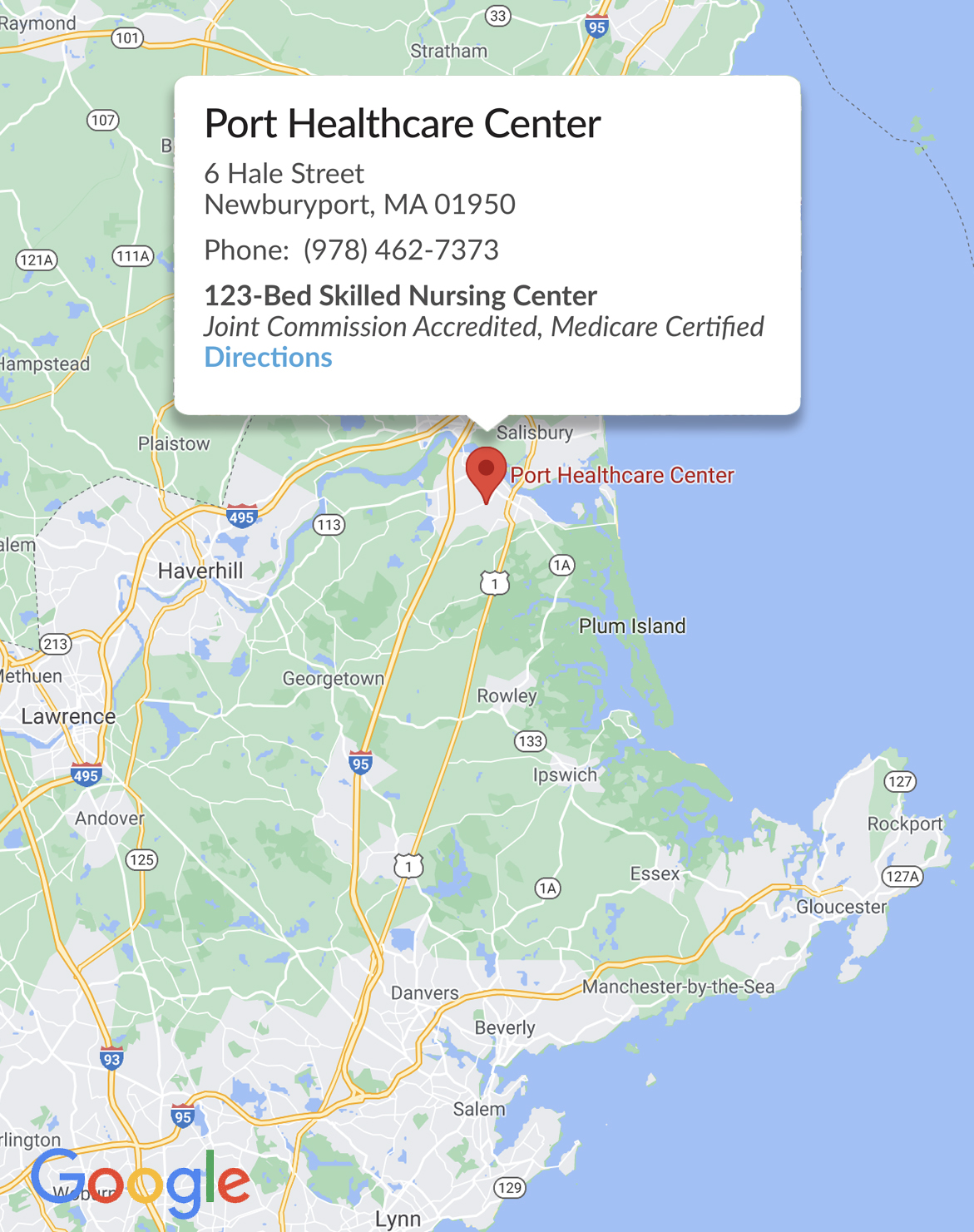 whittier health network port healthcare center newburyport massachusetts location on map