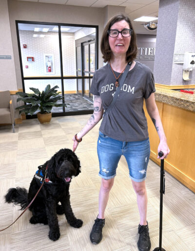 Therapy dog Henry animal assisted therapy Whittier Rehabilitation Hospital Bradford Massachusetts