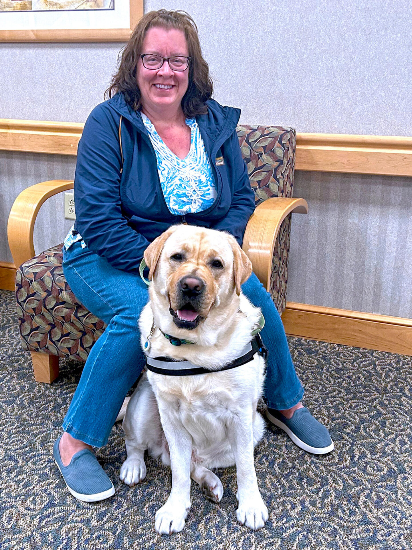 Therapy dog Newman animal assisted therapy Whittier Health Network Whittier Rehabilitation Hospital Bradford Massachusetts