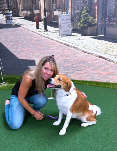 Therapy dog Tessie animal assisted therapy Whittier Rehabilitation Hospital Bradford Massachusetts